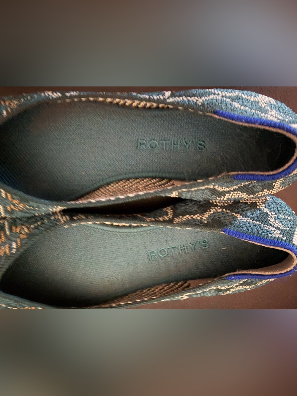 Rothy’s Sea Moss Teal Floral Flats Sz 8 - Picture 5 of 5